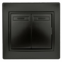 Выключатель 2кл. 10А-250В IP20 СП Plano антрацит Intro Эра 1-104-05