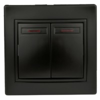 Выключатель 2кл. с инд. 10А-250В IP20 СП Plano антрацит Intro Эра 1-105-05