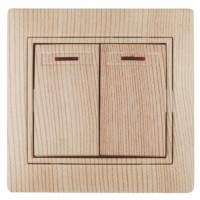 Выключатель 2кл. с инд. 10А-250В IP20 СП Plano сосна Intro Эра 1-105-11