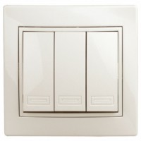 Выключатель 3кл. 10А-250В IP20 СП Plano сл.кость Intro Эра 1-106-02