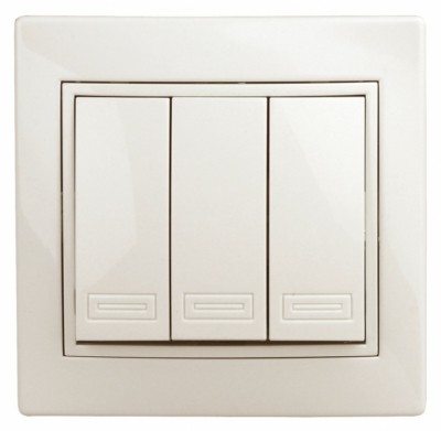 Выключатель 3кл. 10А-250В IP20 СП Plano сл.кость Intro Эра 1-106-02