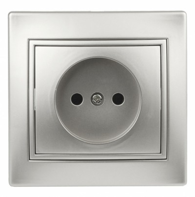 1-201-03 Intro Розетка 2P 16А-250В IP20 СП Plano алюминий