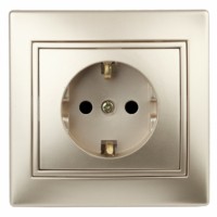 1-202-04 Intro Розетка 2P+E Schuko 16А-250В IP20 СП Plano шампань