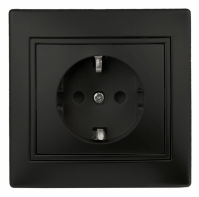 1-202-05 Intro Розетка 2P+E Schuko 16А-250В IP20 СП Plano антрацит