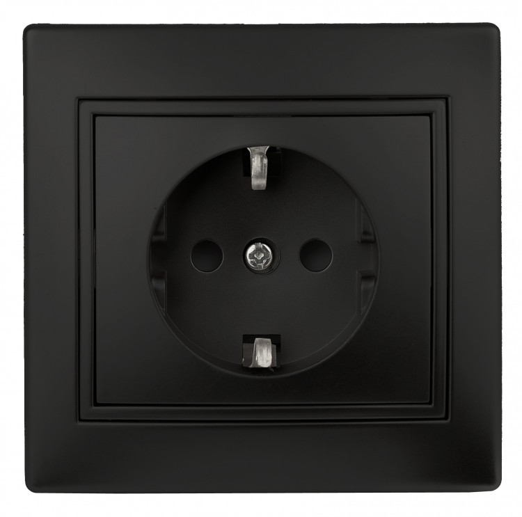 1-202-05 Intro Розетка 2P+E Schuko 16А-250В IP20 СП Plano антрацит