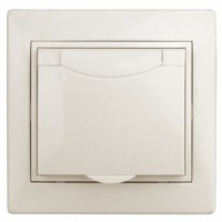 1-203-02 Intro Розетка 2P+E Schuko с крышкой 16А-250В IP20 СП Plano сл.кость