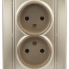 1-204-04 Intro Розетка 2х2P 16А-250В IP20 СП Plano шампань