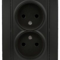 1-204-05 Intro Розетка 2х2P 16А-250В IP20 СП Plano антрацит