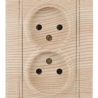 1-204-11 Intro Розетка 2х2P 16А-250В IP20 СП Plano сосна