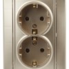 1-205-04 Intro Розетка 2X2P+E Schuko 16А-250В IP20 СП Plano шампань
