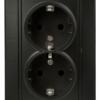 1-205-05 Intro Розетка 2X2P+E Schuko 16А-250В IP20 СП Plano антрацит
