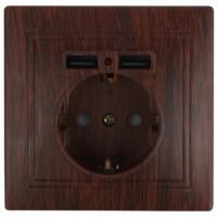 1-410-10 Intro Розетка+USB IP20 СП Plano венге