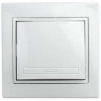 Выключатель 1кл. 10А-250В СП Al+Cu Plano белый Intro Эра 1А-101-01