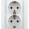 1А-208-01 Intro Розетка 2X2P+E Schuko со шторками 16А-250В СП Al+Cu Plano белый