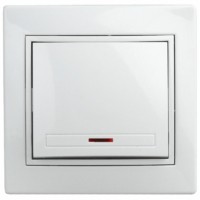 Выключатель 1кл. с инд. 10А-250В СП Plano белый Intro Эра 1Э-102-01