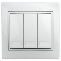 Выключатель 3кл. 10А-250В СП Plano белый Intro Эра 1Э-106-01