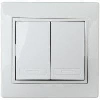 Выключатель 2кл. 10А-250В СП белый Intro Plano Эра 1Э-104-01