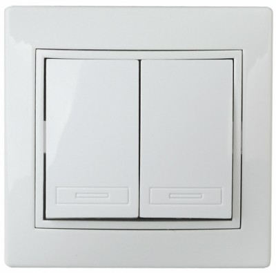 Выключатель 2кл. 10А-250В СП белый Intro Plano Эра 1Э-104-01