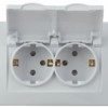 Розетка Intro Plano 1-210-01 2х2P+E Schuko с крышкой шторками 16А-250В СП IP44 Plano белый