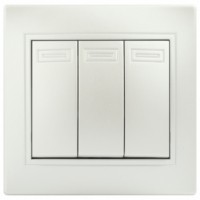 Выключатель 3кл. 10А-250В IP20 СП перламутр Intro Plano Эра 1-106-06