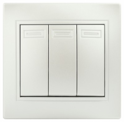 Выключатель 3кл. 10А-250В IP20 СП перламутр Intro Plano Эра 1-106-06