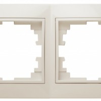 Рамка для розеток и выключателей Intro Plano 1-502-02 на 2 поста горизонтальная, СУ, слоновая кость