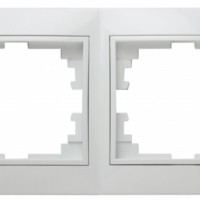 Рамка для розеток и выключателей Intro Plano 1-502-01 на 2 поста горизонтальная, СУ, белый