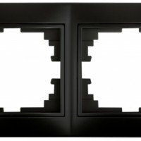 Рамка для розеток и выключателей Intro Plano 1-502-05 на 2 поста горизонтальная, СУ, антрацит