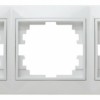 Рамка для розеток и выключателей Intro Plano 1-503-01 на 3 поста горизонтальная, СУ, белый