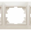 Рамка для розеток и выключателей Intro Plano 1-503-02 на 3 поста горизонтальная, СУ, слоновая кость