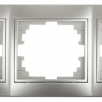 Рамка для розеток и выключателей Intro Plano 1-503-03 на 3 поста горизонтальная, СУ, алюминий