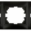 Рамка для розеток и выключателей Intro Plano 1-503-05 на 3 поста горизонтальная, СУ, антрацит