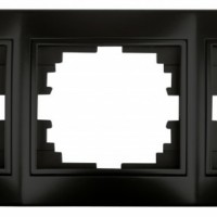 Рамка для розеток и выключателей Intro Plano 1-503-05 на 3 поста горизонтальная, СУ, антрацит