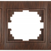 Рамка для розеток и выключателей Intro Plano 1-503-10 на 3 поста горизонтальная, СУ, венге