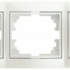 Рамка для розеток и выключателей Intro Plano 1-503-06 на 3 поста горизонтальная, СУ, перламутр