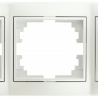 Рамка для розеток и выключателей Intro Plano 1-503-06 на 3 поста горизонтальная, СУ, перламутр