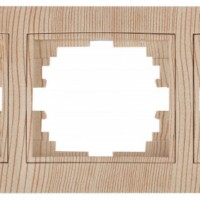 Рамка для розеток и выключателей Intro Plano 1-503-11 на 3 поста горизонтальная, СУ, сосна