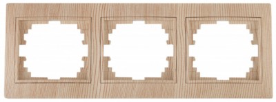 Рамка для розеток и выключателей Intro Plano 1-503-11 на 3 поста горизонтальная, СУ, сосна