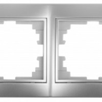 Рамка для розеток и выключателей Intro Plano 1-504-03 на 4 поста горизонтальная, СУ, алюминий