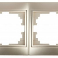 Рамка для розеток и выключателей Intro Plano 1-504-04 на 4 поста горизонтальная, СУ, шампань