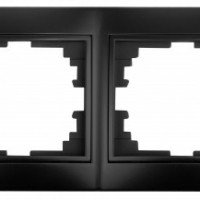 Рамка для розеток и выключателей Intro Plano 1-504-05 на 4 поста горизонтальная, СУ, антрацит