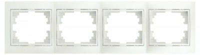 Рамка для розеток и выключателей Intro Plano 1-504-06 на 4 поста горизонтальная, СУ, перламутр