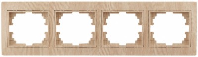 Рамка для розеток и выключателей Intro Plano 1-504-11 на 4 поста горизонтальная, СУ, сосна