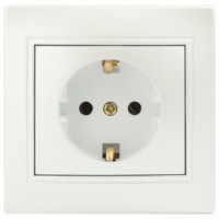 Розетка Intro Plano 1-202-06 с/з 2P+E Schuko 16А-250В IP20 СП перламутр