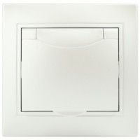 Розетка Intro Plano 1-203-06 с/з 2P+E Schuko с крышкой 16А-250В IP20 СП перламутр