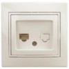 Розетка ТФ Intro Plano 1-302-02 RJ11 IP20 СП слоновая кость
