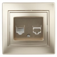 Розетка ТФ Intro Plano 1-302-04 RJ11 IP20 СП шампань