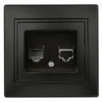 Розетка ТФ Intro Plano 1-302-05 RJ11 IP20 СП антрацит