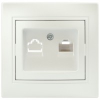 Розетка Intro Plano 1-303-06 информационная RJ45 IP20 СП перламутр