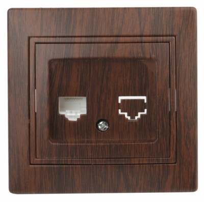 Розетка Intro Plano 1-303-10 информационная RJ45 IP20 СП венге